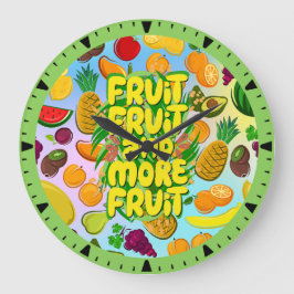 Reloj Redondo Grande Comer más fruta | yoga alimenticio saludable con m