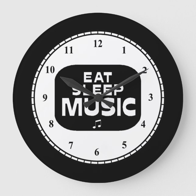 Reloj Redondo Grande Comer música de sueño (Anverso)
