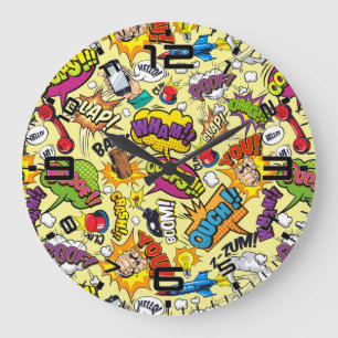 Reloj Redondo Grande Comic retro de arte pop - reloj grande de Guay