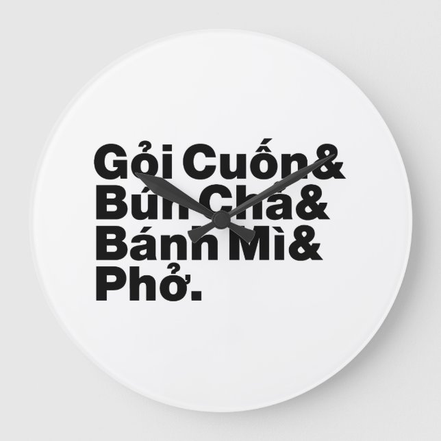 Reloj Redondo Grande Comida callejera vietnamita (Anverso)