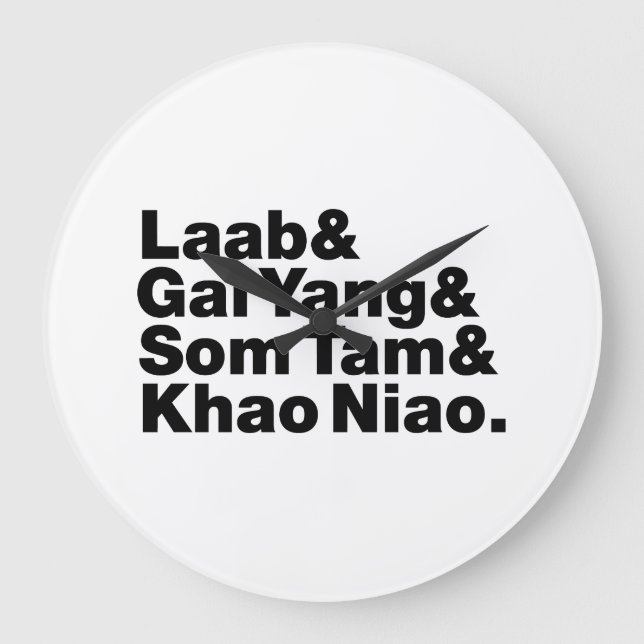 Reloj Redondo Grande Comida tailandesa en la calle Isaan (Anverso)