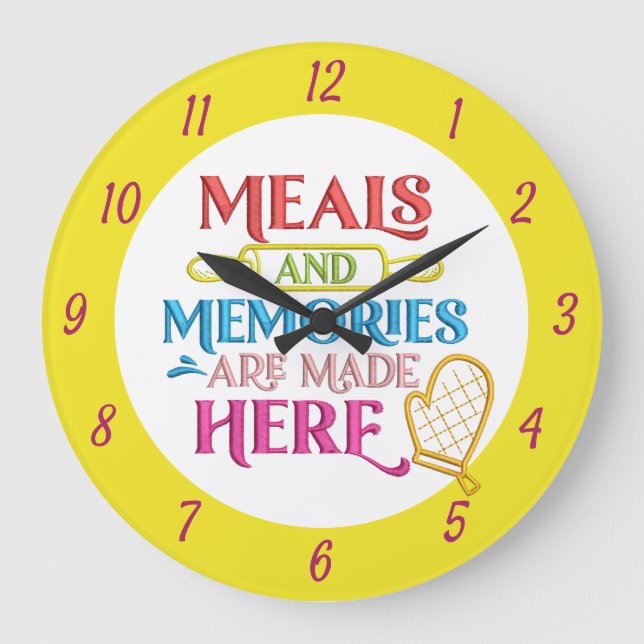 Reloj Redondo Grande Comidas Recuerdos Cita Cocina Comedor Diseño (Anverso)