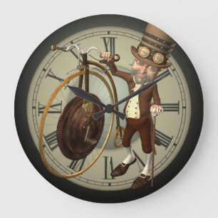 Reloj Redondo Grande Comino del penique de Steampunk