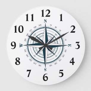 Reloj Redondo Grande Compa de estrellas direccional con grados