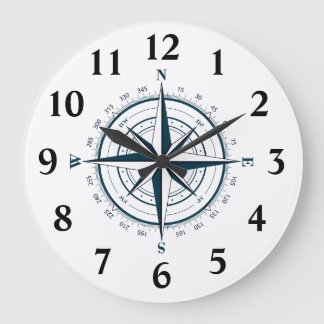Reloj Redondo Grande Compa de estrellas direccional con grados