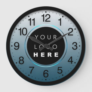 Reloj Redondo Grande Company Minimalism Teal Blue Custom Logo