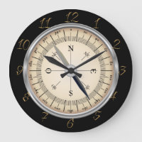 Compass Large Clock