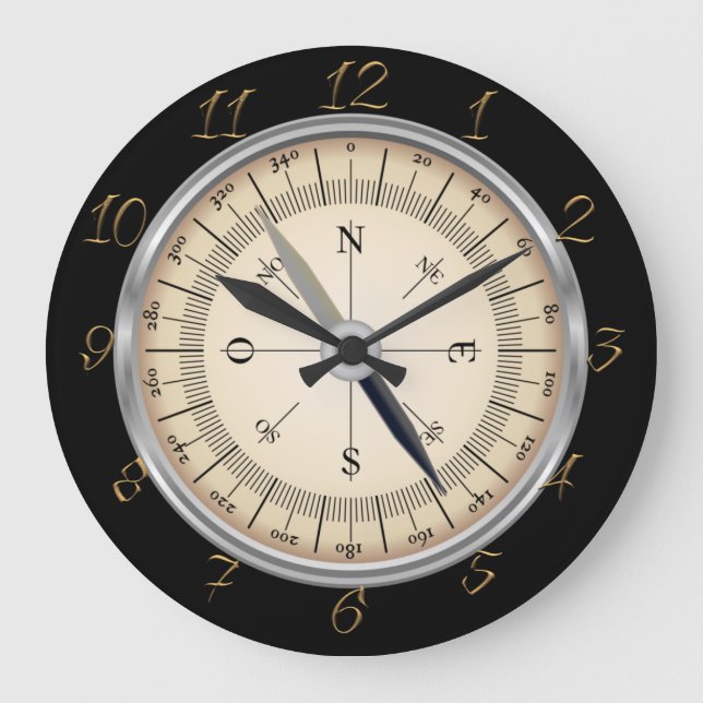 Reloj Redondo Grande Compass Large Clock (Anverso)