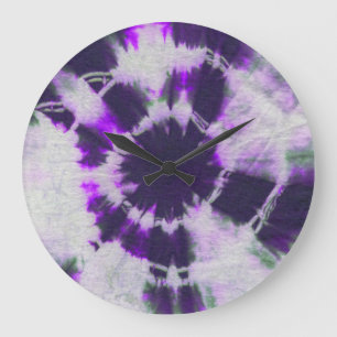 Reloj Redondo Grande Composición #1 del teñido anudado de Michael Moffa
