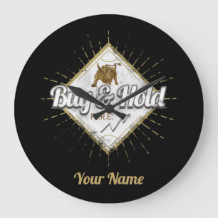 Reloj Redondo Grande Comprar y retener el Bull de comerciante compra el