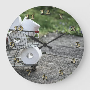 Reloj Redondo Grande Compras de papel higiénico Covid