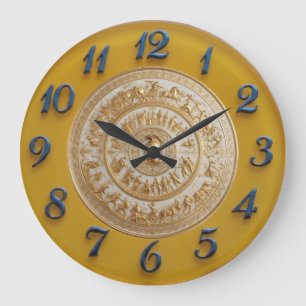 Reloj redondo grande con dial de limón del escudo