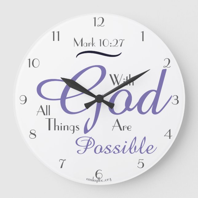 Reloj Redondo Grande ¡Con dios todas las cosas son posibles! (Anverso)