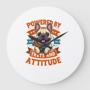 Reloj Redondo Grande Con Energía de Golosinas y Actitud Bulldog Francés
