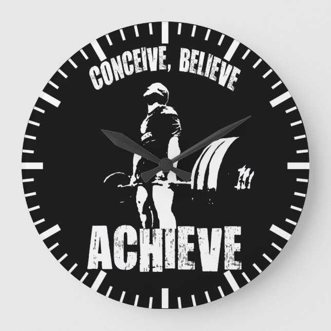 Reloj Redondo Grande Concebir, creer, lograr - Formar motivación (Anverso)