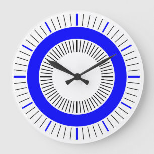 Reloj Redondo Grande Concentric Rays - Solid Blue