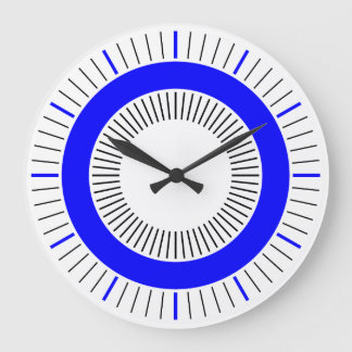 Reloj Redondo Grande Concentric Rays - Solid Blue
