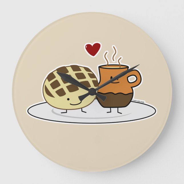 Reloj Redondo Grande Concha dulce del mexicano del dulce de la cacerola (Anverso)