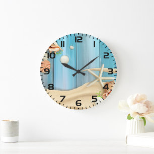 Reloj Redondo Grande Conchas en Arena