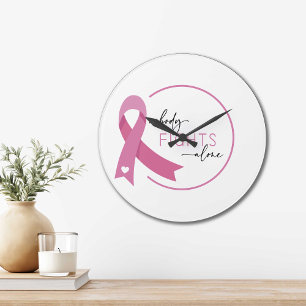 Reloj Redondo Grande Conciencia sobre el Cáncer de Mama Nadie Lucha Sol