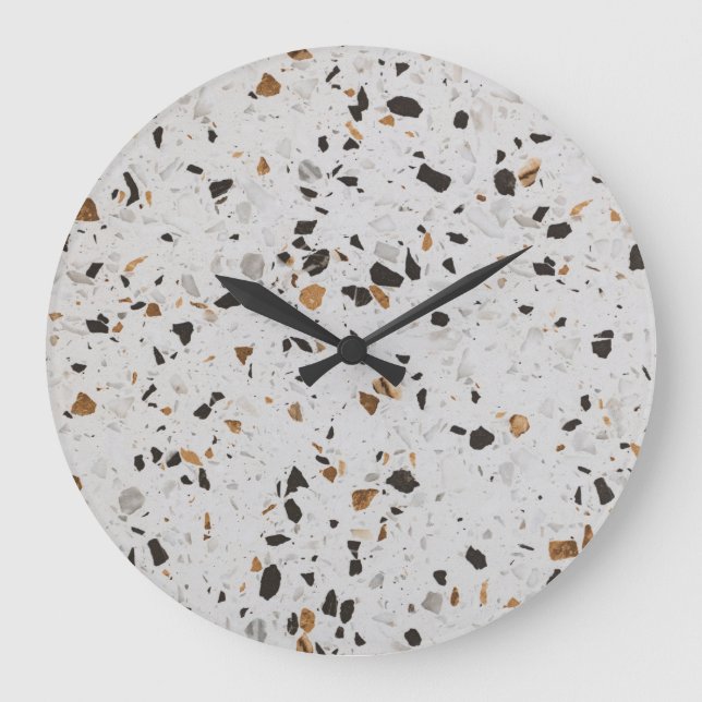Reloj Redondo Grande Concierto de Terrazzo: Diseño abstracto de época (Anverso)