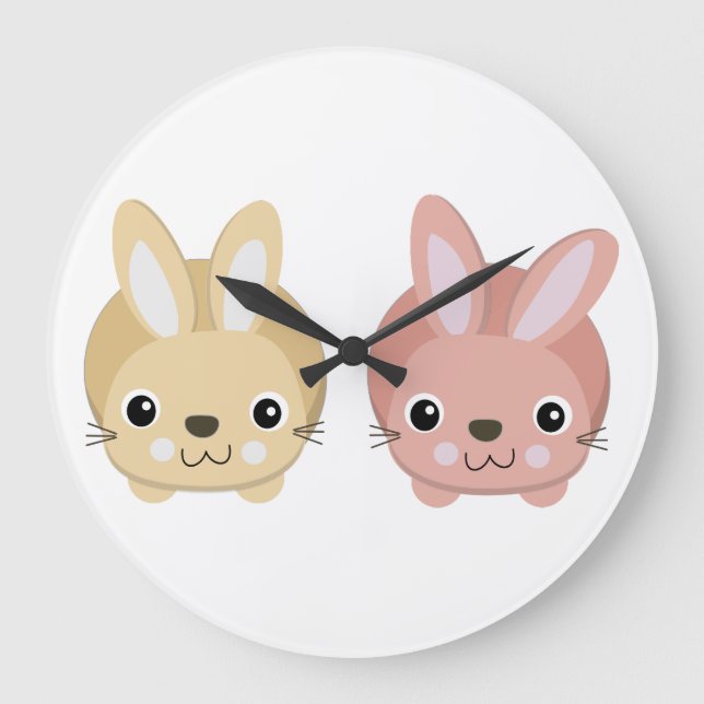 Reloj Redondo Grande Conejitos (Anverso)