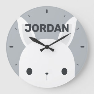 Reloj Redondo Grande Conejo de conejo pequeño y lindo con nombre person