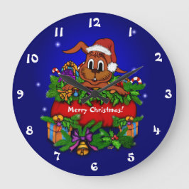 Reloj Redondo Grande Conejo de navidades