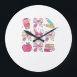 Reloj Redondo Grande Conejo Divertido Coqueta Lazo Conejo Profesor Pasc<br><div class="desc">Camiseta Retro de Moda Divertida Coneja Lazo Conejo Profesor Pascua</div>