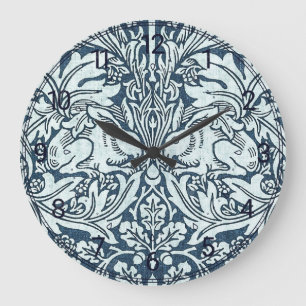 Reloj Redondo Grande Conejos Blancos - William Morris