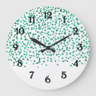 Reloj Redondo Grande Confeti Dazzle de Menta