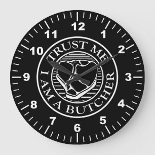 Reloj Redondo Grande Confía en mí, soy un carnicero.