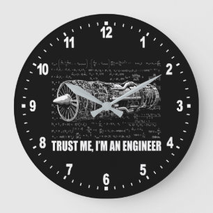 Reloj Redondo Grande Confíeme en, yo son un ingeniero