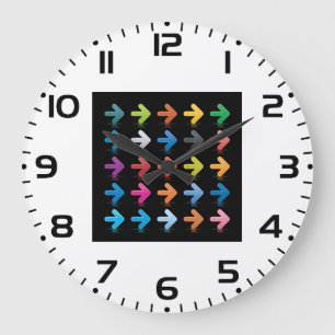 Reloj Redondo Grande Conjunto de Flechas Brillantes Indicadores Direcci