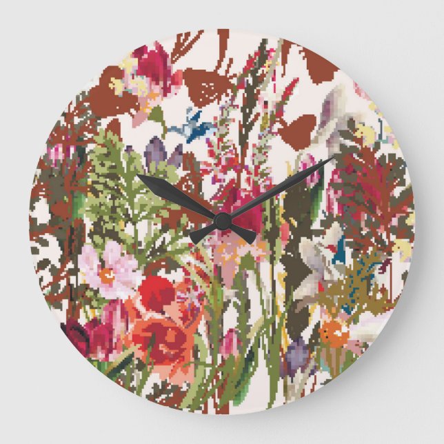 Reloj Redondo Grande Conjunto vintage de planta diversa (Anverso)