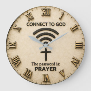 Reloj Redondo Grande Connect to God Christian