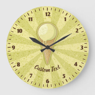 Reloj Redondo Grande Cono de helado de una bola Reloj grande