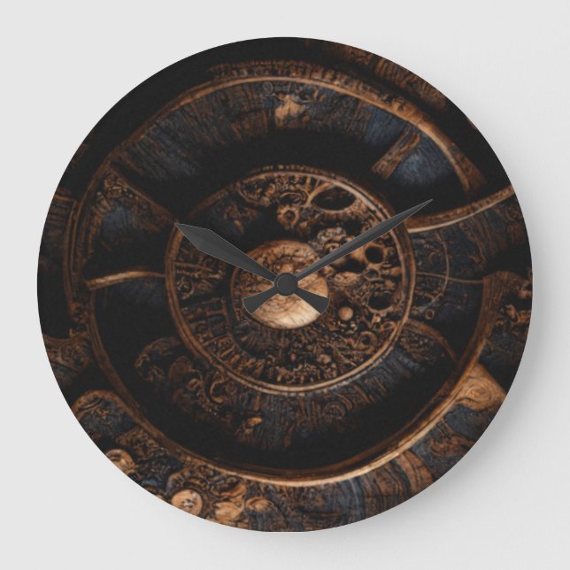 Reloj Redondo Grande Conocimiento de la madera vieja :: (Anverso)