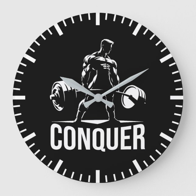 Reloj Redondo Grande CONQUISTAR - Gimnasio Motivacional, Anime de fitne (Anverso)