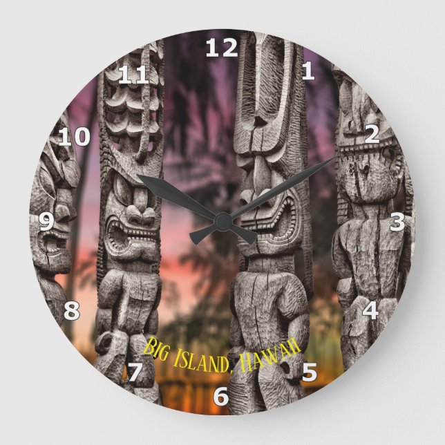 Reloj Redondo Grande Consejo Tribal Tiki, Gran Isla, (Anverso)