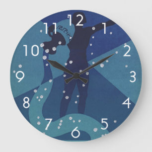 Reloj Redondo Grande Constelación de Acuario, astrología zodiacal vinta