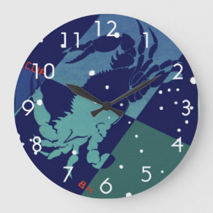 Reloj Redondo Grande Constelación de Cangrejo de Cáncer Zodiaco Astrolo