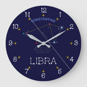 Reloj Redondo Grande Constelación de Zodiac Libra