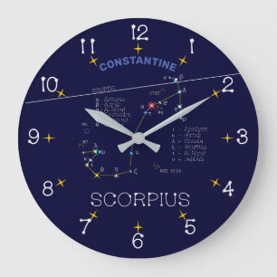 Reloj Redondo Grande Constelación de Zodiaco Escorpio