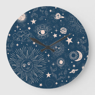 Reloj Redondo Grande Constelaciones galácticas: diseño de patrones de e