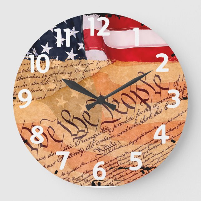 Reloj Redondo Grande Constitution Acrylic Round Wall Clock (Anverso)