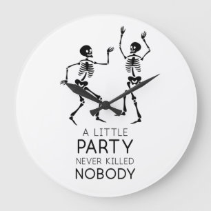 Reloj Redondo Grande Contemporary Halloween dancing skeletons