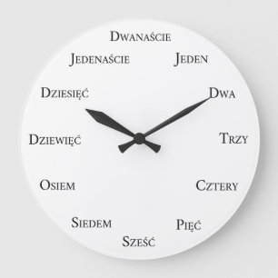 Reloj Redondo Grande Conteo en idioma polaco