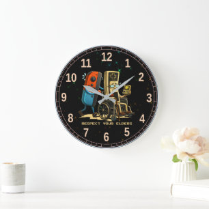 Reloj Redondo Grande Control de juegos retro divertido para respetar a