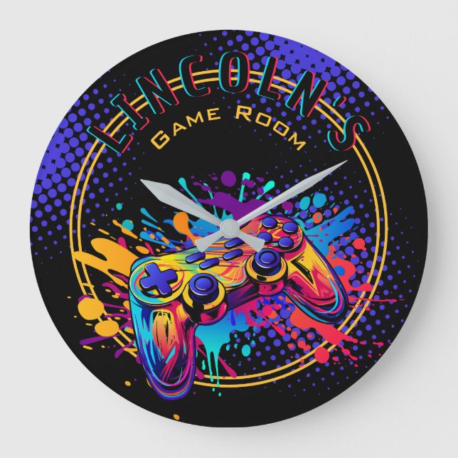 Reloj Redondo Grande Controlador de videojuegos (Anverso)